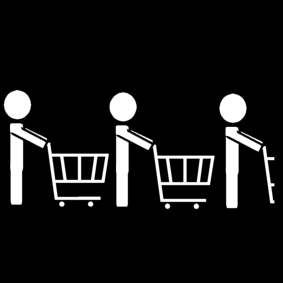 shopping cart: wait in line